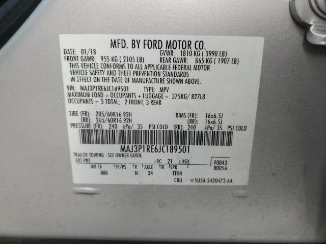 2018 FORD ECOSPORT MAJ3P1RE6JC189501