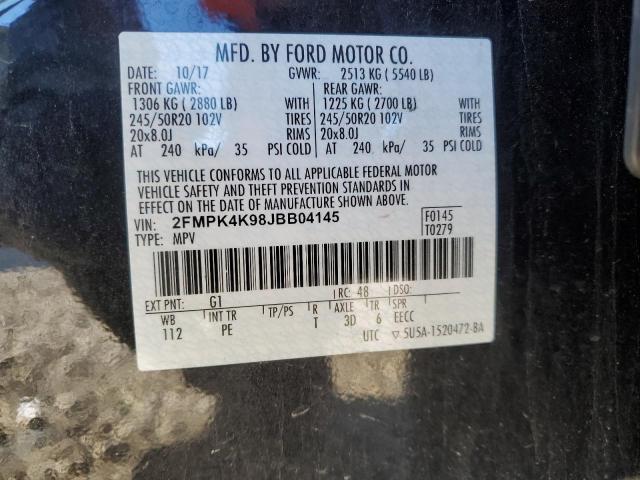 VIN 2FMPK4K98JBB04145 2018 FORD EDGE no.13