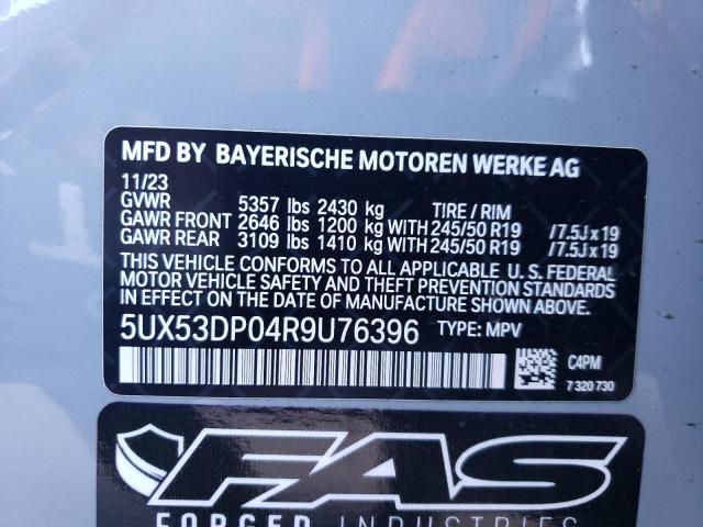 VIN 5UX53DP04R9U76396 2024 BMW X3 no.14