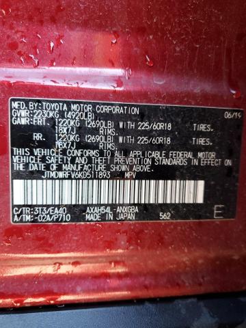 2019 TOYOTA RAV4 LIMIT - JTMDWRFV6KD511893