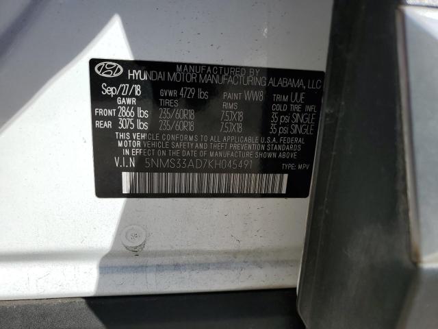 VIN 5NMS33AD7KH045491 2019 HYUNDAI SANTA FE no.14