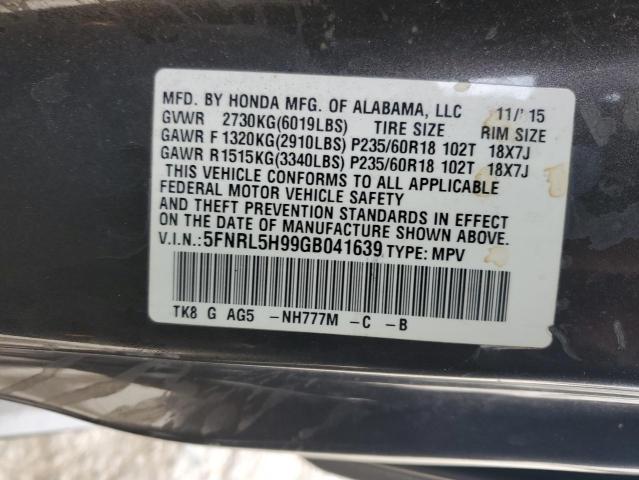 2016 HONDA ODYSSEY TO - 5FNRL5H99GB041639