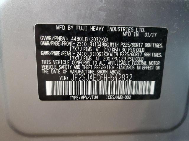 2017 SUBARU FORESTER 2 - JF2SJAEC6HH542832