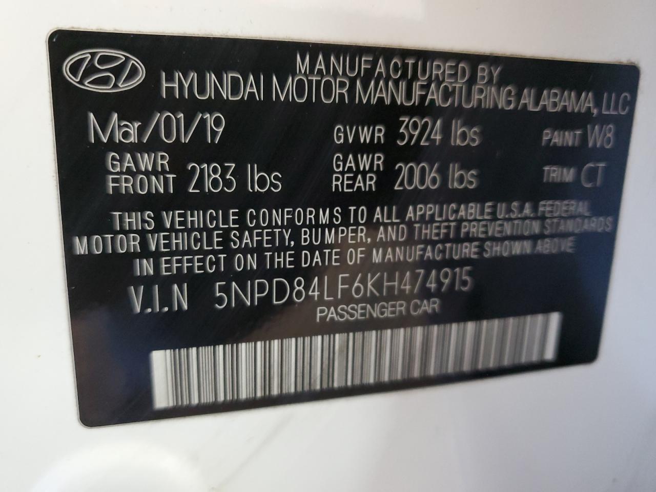 Lot #3037197491 2019 HYUNDAI ELANTRA SE