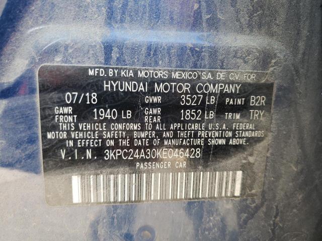 VIN 3KPC24A30KE046428 2019 HYUNDAI ACCENT no.12