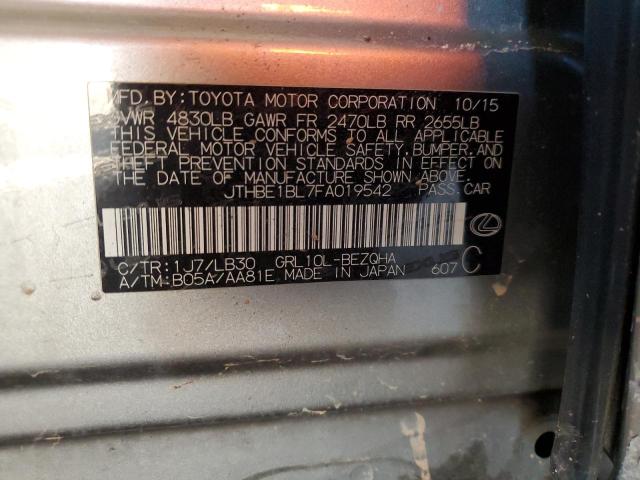 2015 LEXUS GS 350 - JTHBE1BL7FA019542