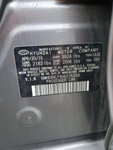 2017 HYUNDAI ELANTRA SE - KMHD84LF8HU176358