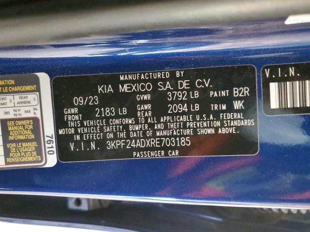 VIN 3KPF24ADXRE703185 2024 KIA FORTE no.12