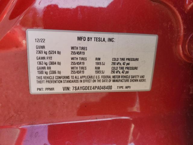 VIN 7SAYGDEE4PA048400 2023 TESLA MODEL Y no.14