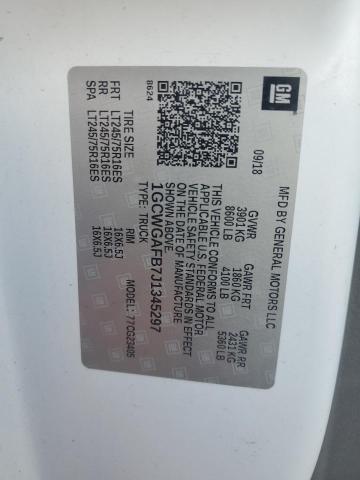 2018 CHEVROLET EXPRESS G2 1GCWGAFB7J1345297