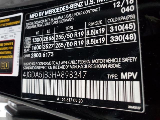 VIN 4JGDA5JB3HA898347 2017 MERCEDES-BENZ GLE-CLASS no.12