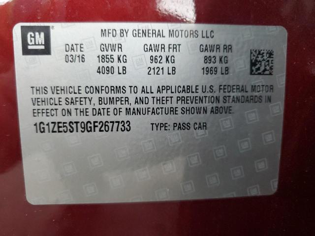 2016 CHEVROLET MALIBU LT - 1G1ZE5ST9GF267733