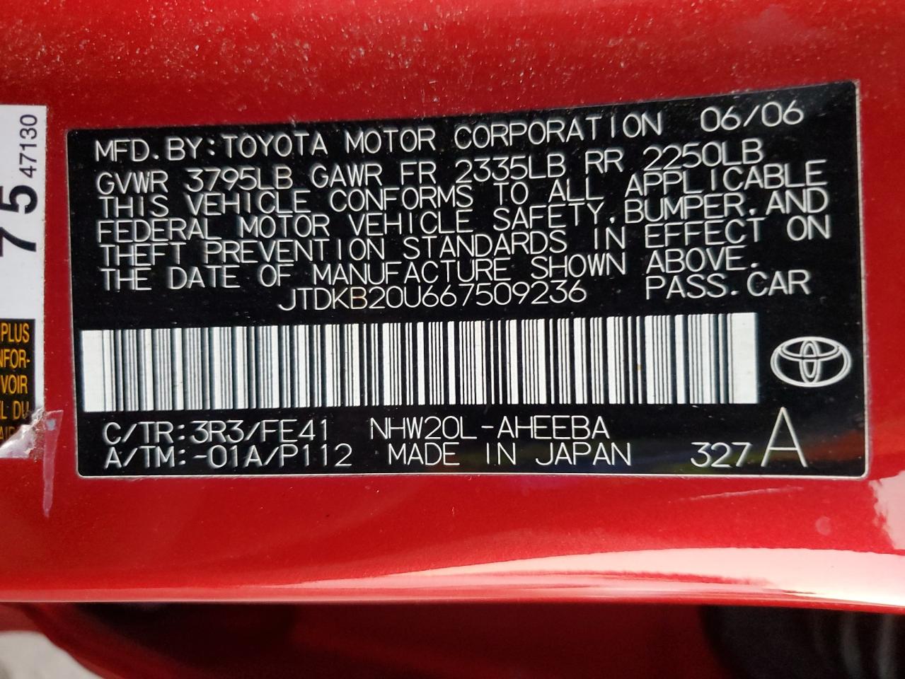 Lot #2996281442 2006 TOYOTA PRIUS