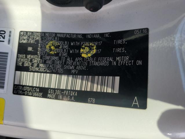 2016 TOYOTA SIENNA XLE - 5TDYK3DC7GS747105