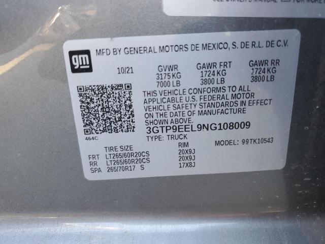 2022 GMC SIERRA LIM - 3GTP9EEL9NG108009