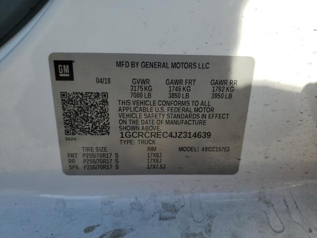 2018 CHEVROLET SILVERADO - 1GCRCREC4JZ314639