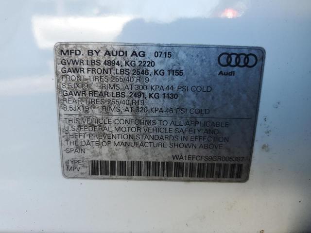 VIN WA1EFCFS9GR005387 2016 AUDI Q3 no.13