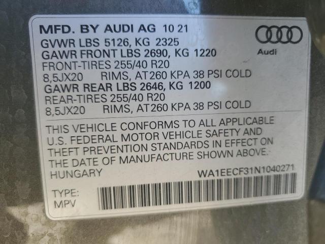 VIN WA1EECF31N1040271 2022 AUDI Q3 no.14