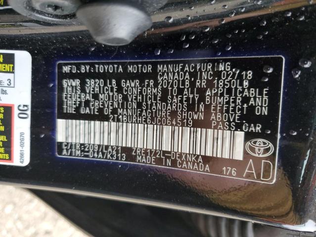 2018 TOYOTA COROLLA L - 2T1BURHE6JC064519