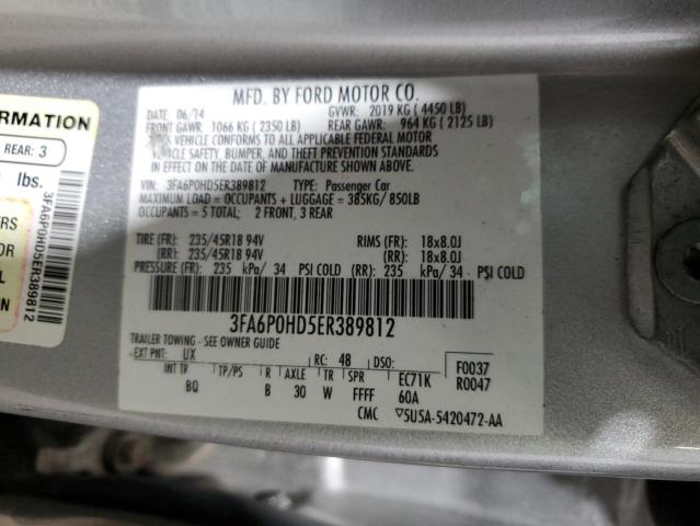 VIN 3FA6P0HD5ER389812 2014 Ford Fusion, SE no.12