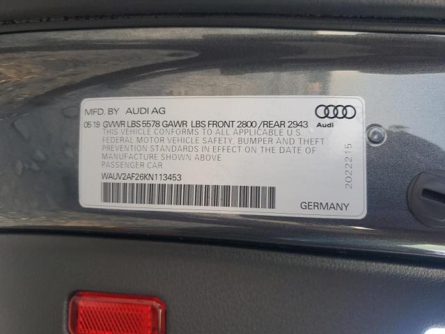 VIN WAUV2AF26KN113453 2019 AUDI A7 no.12