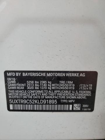 VIN 5UXTR9C52KLD91895 2019 BMW X3 no.13