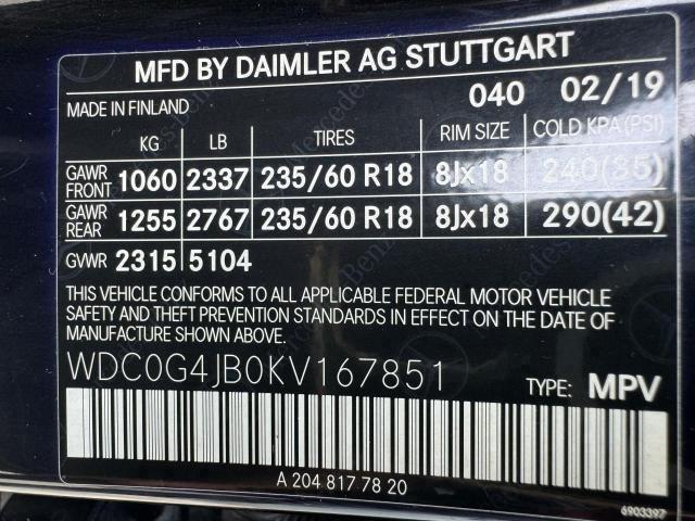 VIN WDC0G4JB0KV167851 2019 MERCEDES-BENZ GLC-CLASS no.15