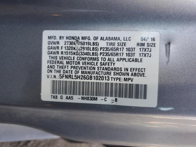 2016 HONDA ODYSSEY LX 5FNRL5H26GB102013