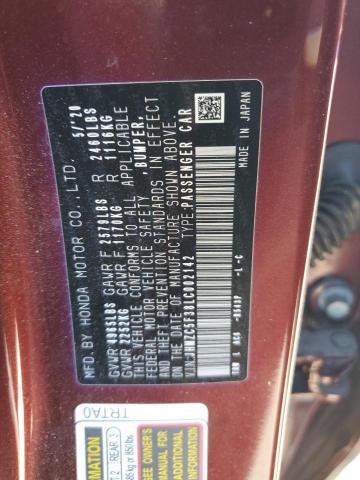 2020 HONDA CLARITY TO - JHMZC5F38LC002142