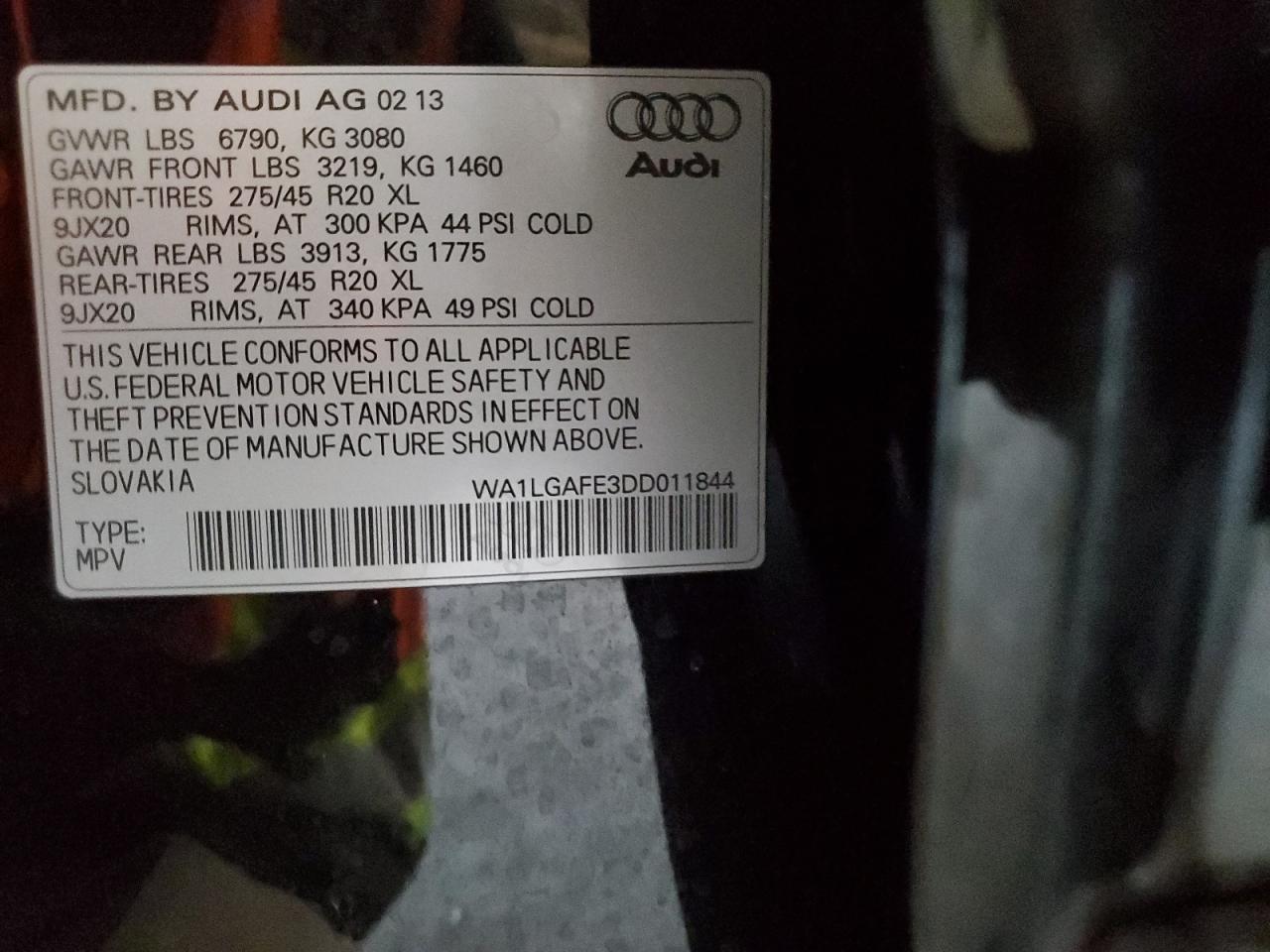 Lot #2996581589 2013 AUDI Q7 PREMIUM