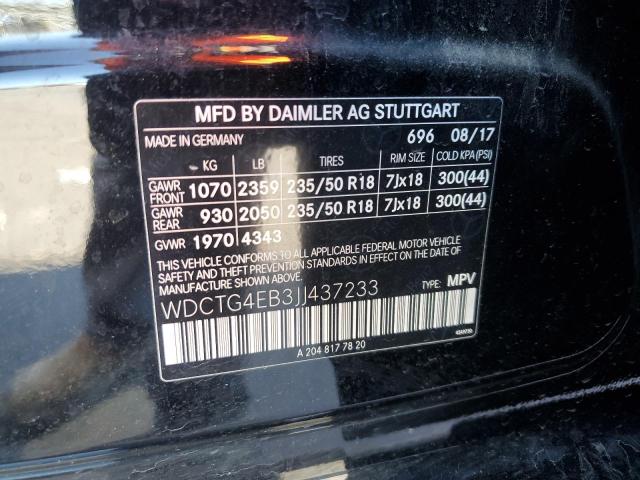 VIN WDCTG4EB3JJ437233 2018 MERCEDES-BENZ GLA-CLASS no.13