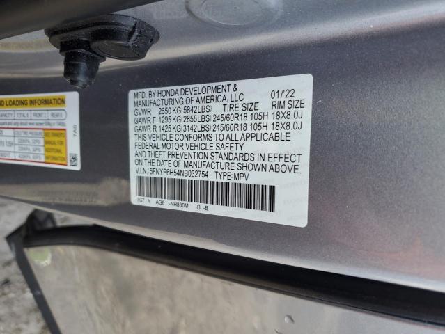 2022 HONDA PILOT EXL - 5FNYF6H54NB032754