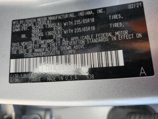2021 TOYOTA HIGHLANDER - 5TDGZRAH0MS056018