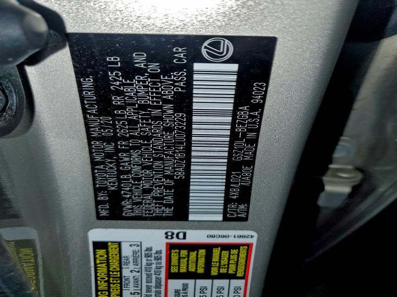 2020 LEXUS ES 350 #3298105180