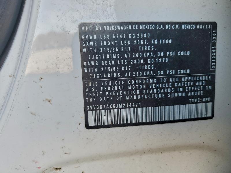 2018 VOLKSWAGEN TIGUAN SE #3296349189