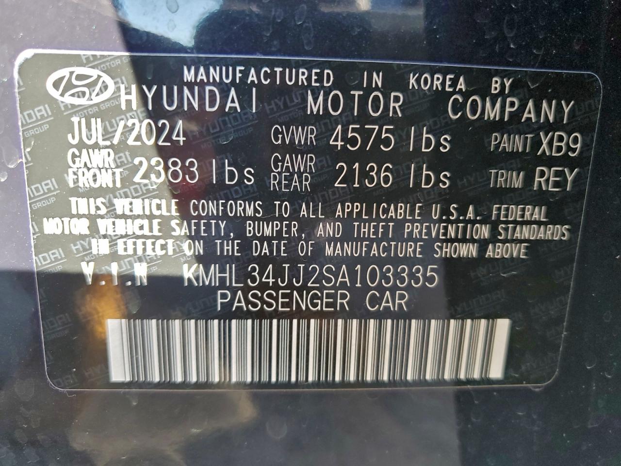 Lot #3315654779 2025 HYUNDAI SONATA HYB