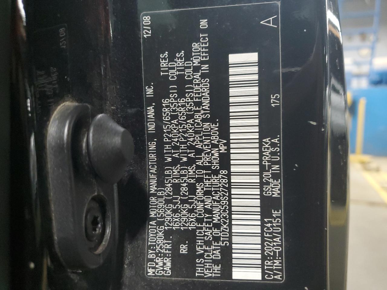 Lot #3284035848 2009 TOYOTA SIENNA CE