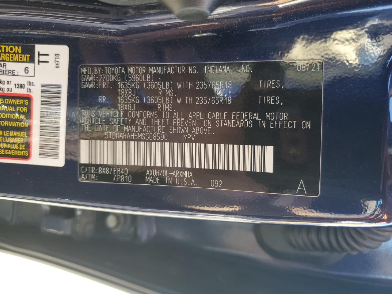 TOYOTA HIGHLANDER HYBRID XLE