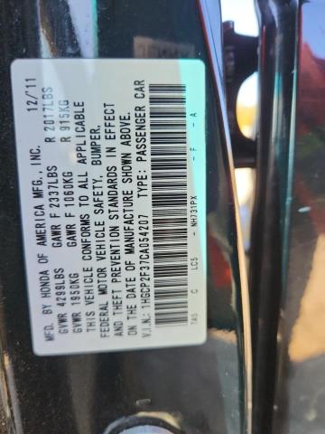 2012 HONDA ACCORD LX #3297943773