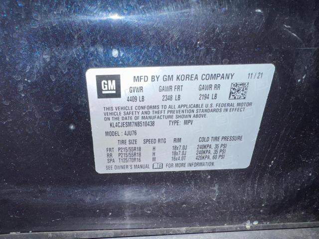 2022 BUICK ENCORE PRE KL4CJESM7NB510438