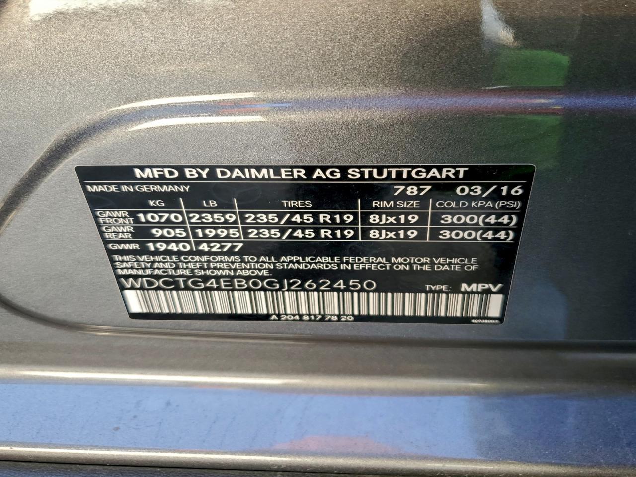 Lot #3315570771 2016 MERCEDES-BENZ GLA 250