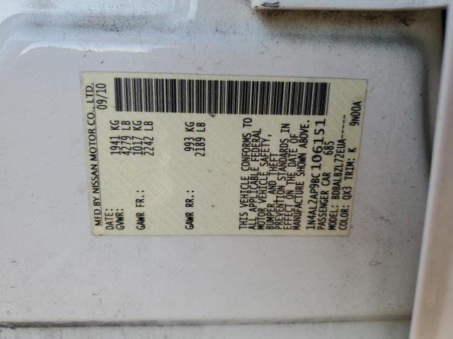 2011 NISSAN ALTIMA BAS - 1N4AL2AP9BC106151