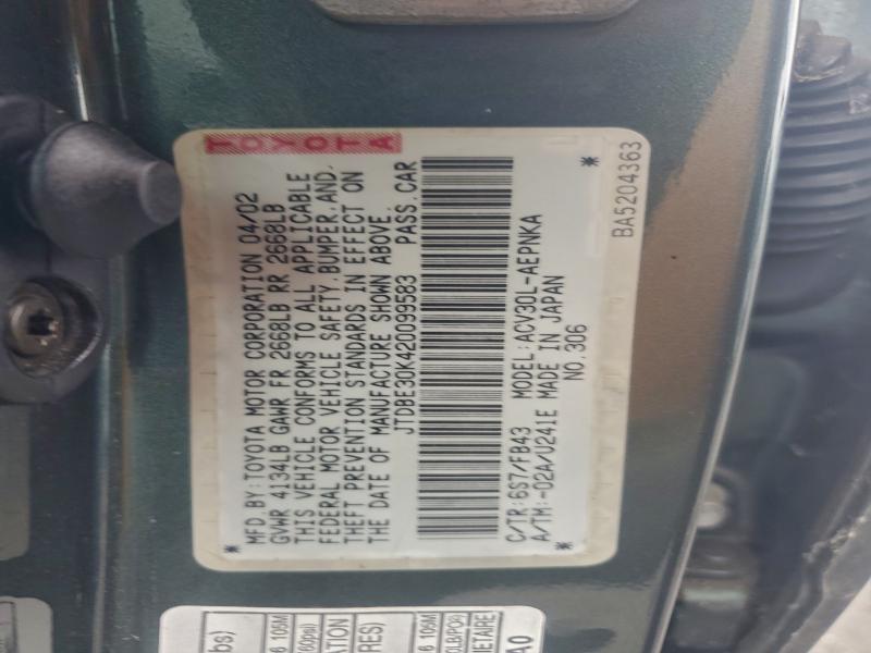 2002 TOYOTA CAMRY LE #3297854798