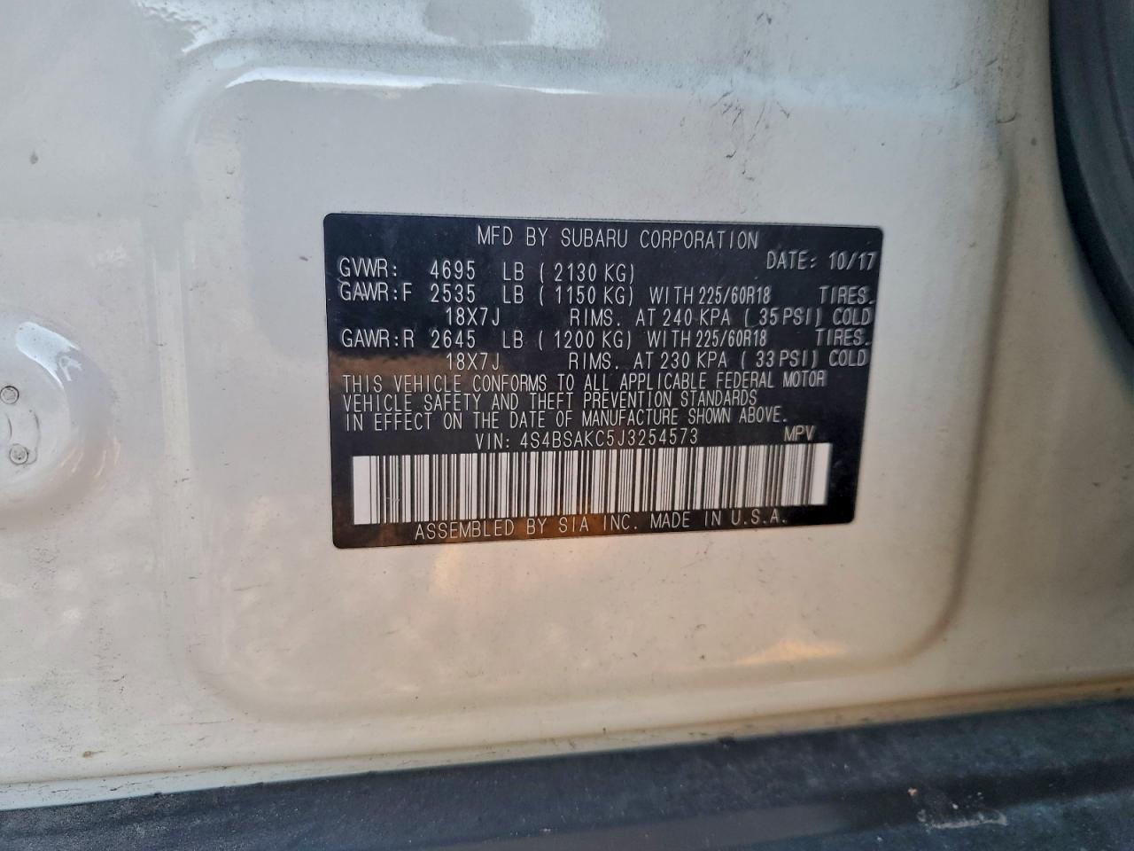 SUBARU OUTBACK 2.5I LIMITED