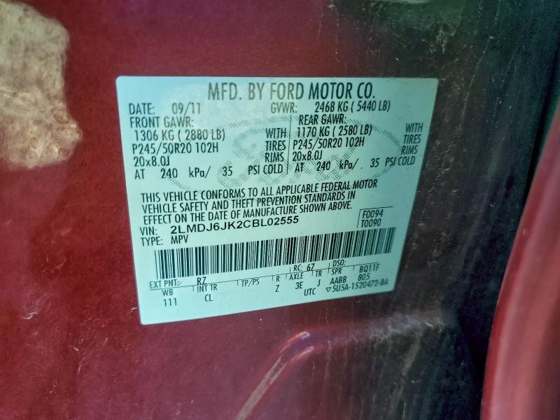 2012 LINCOLN MKX FWD #3296459638