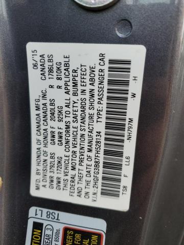 2015 HONDA CIVIC EX #3301933491