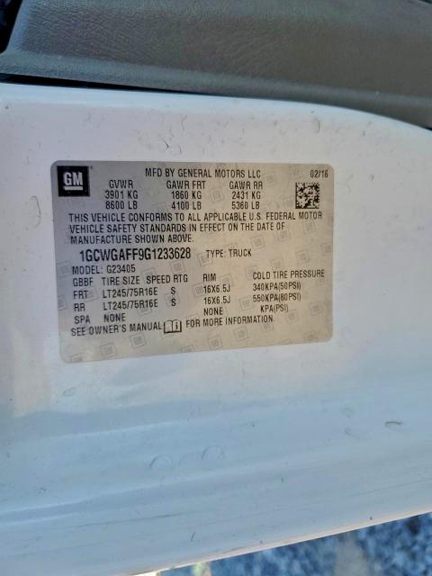 2016 CHEVROLET EXPRESS G2 #3304277960