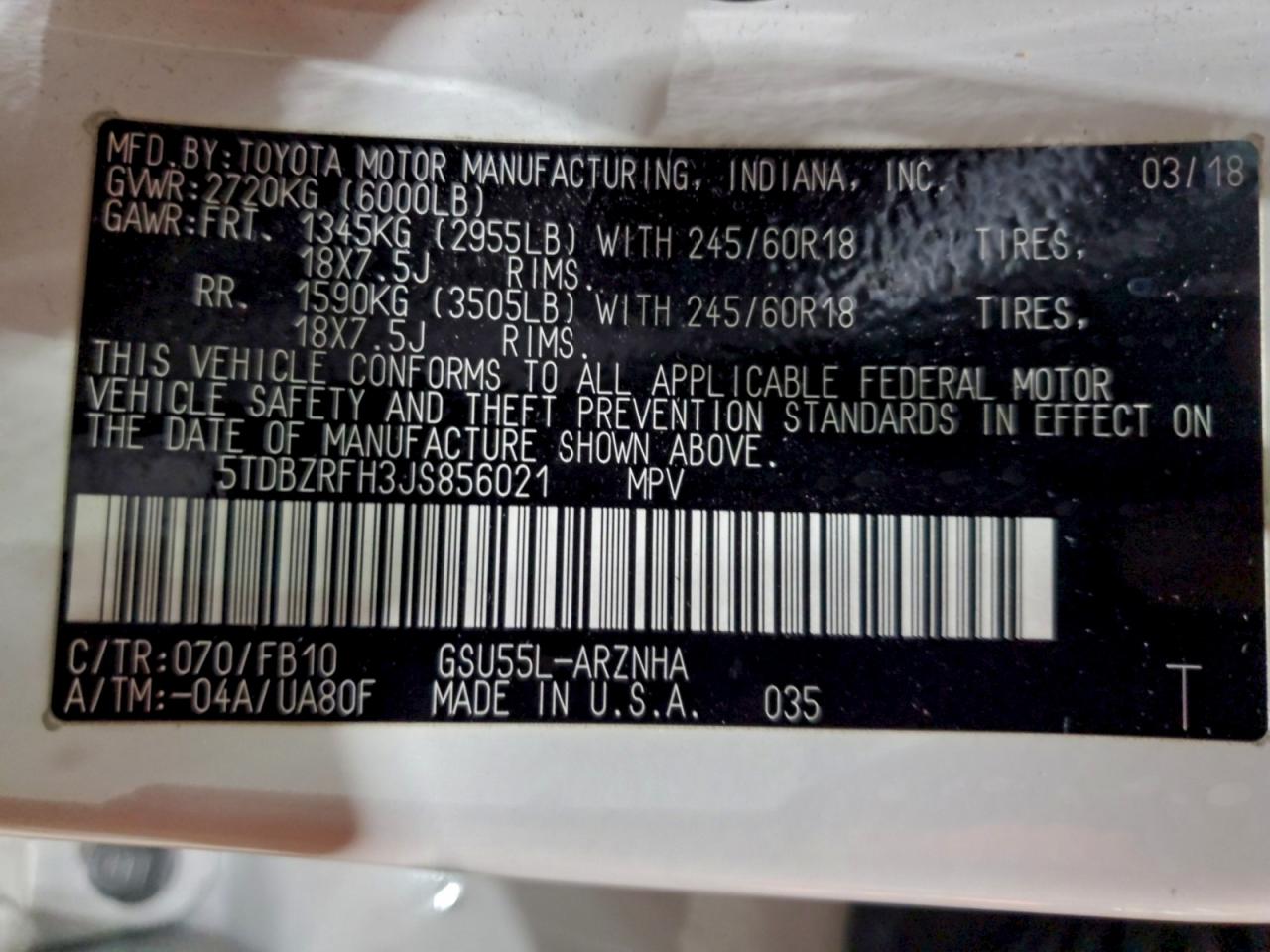 TOYOTA HIGHLANDER LE