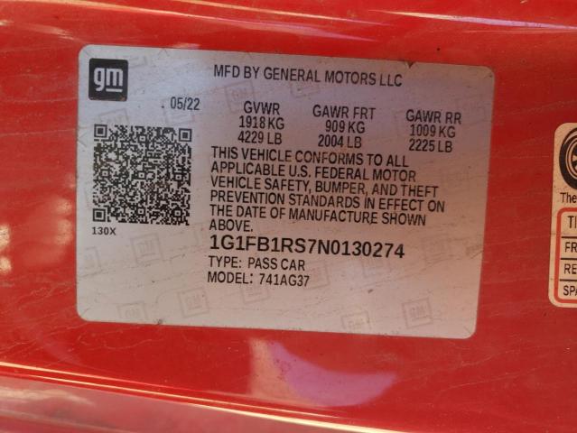 2022 CHEVROLET CAMARO LS #3301791363