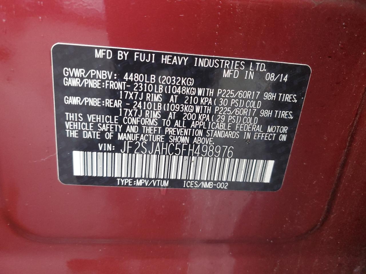 SUBARU FORESTER 2.5I LIMITED